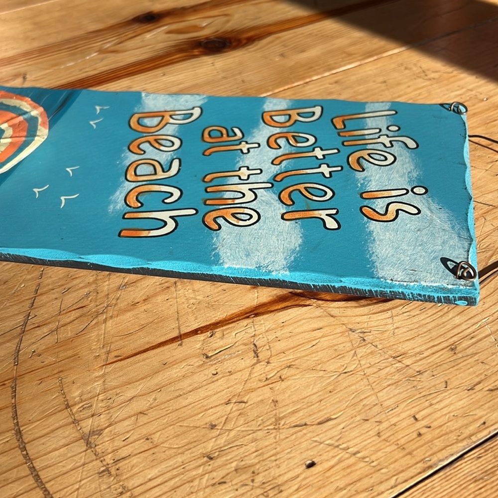 Distressed “Life is Better at the Beach” 3D Wall Art with Metal Hanger - Picture 10 of 16